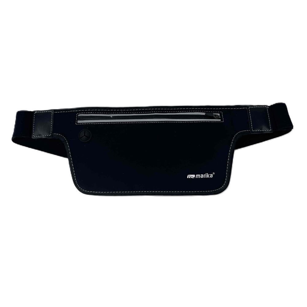 Marika Waist Pack Womens One Size Black Silver Front Zipper Headphone Port